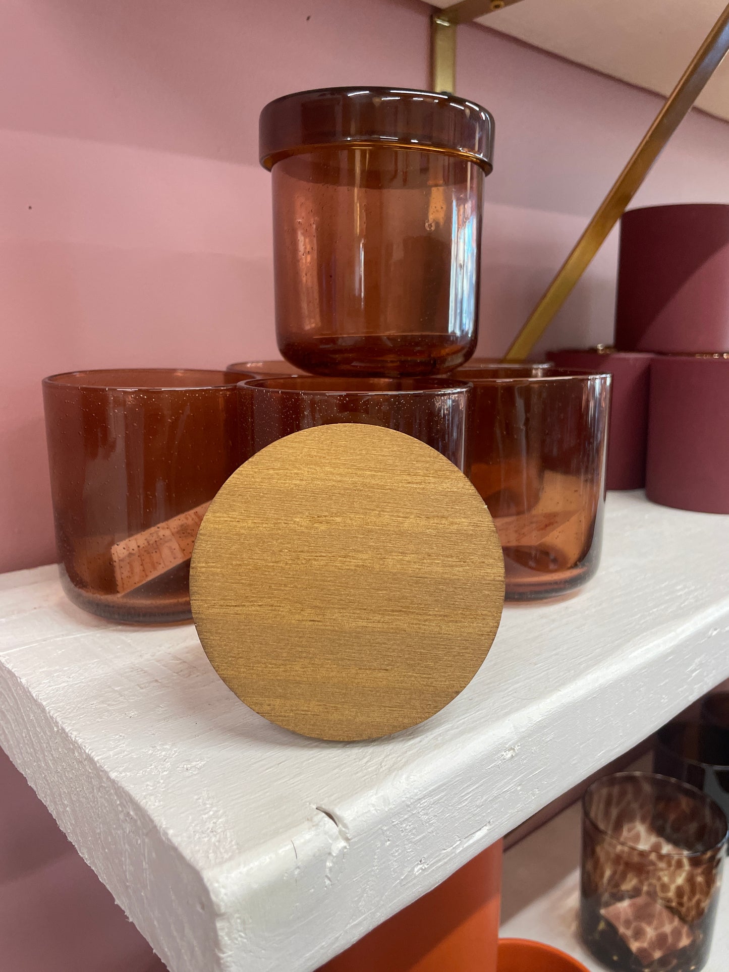 M Brown Pine Wood Lid