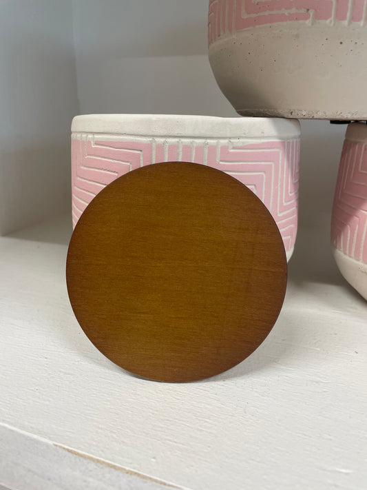 M Brown Wood Lid
